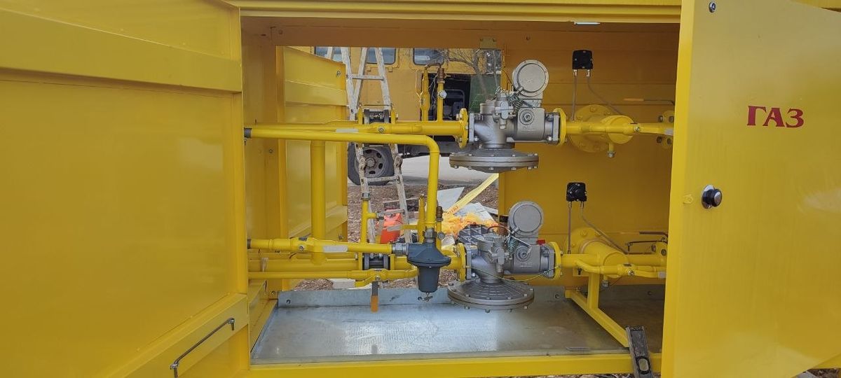 Внутреннее оборудование газорегуляторной установки
